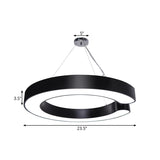Minimalist Metal Led C-Shaped Hanging Pendant Lamp - 19.5/23.5/31.5 Width (White/Black