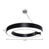 C-Shaped Hanging Led Pendant Lamp In Multiple Sizes & Finishes – Ideal For Minimalist Décor