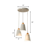 Modern Bucket Pendant Lamp In Metallic White Finish - Stylish Hanging Light For Hallway With