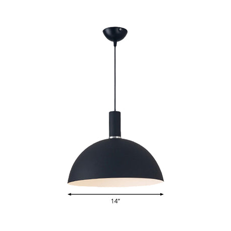 Contemporary Aluminum Hemisphere Pendant Lamp - Ideal For Dining Room Lighting