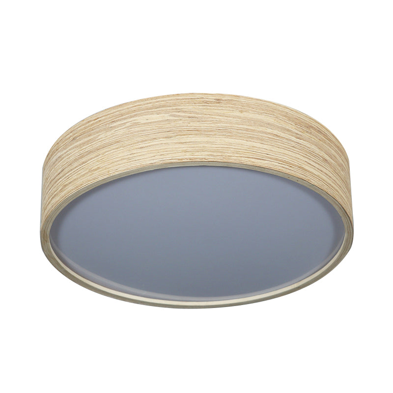 Modern Led Flushmount Lighting - Round Bamboo Shade Warm/White Light 10’/14’ W