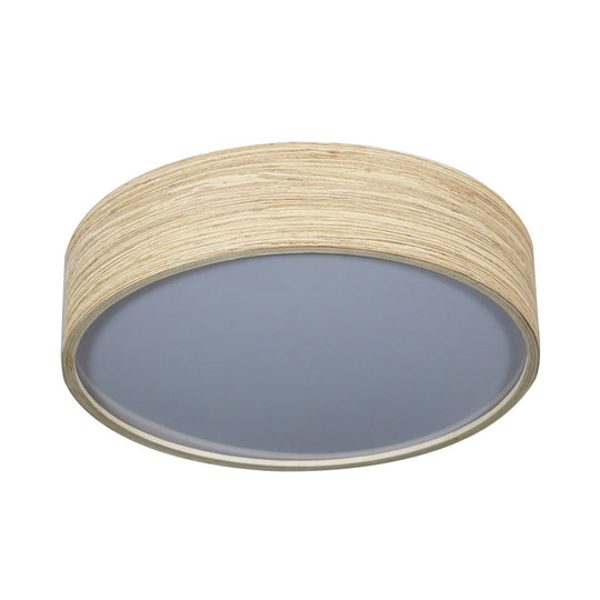 Modern Led Flushmount Lighting - Round Bamboo Shade Warm/White Light 10’/14’ W