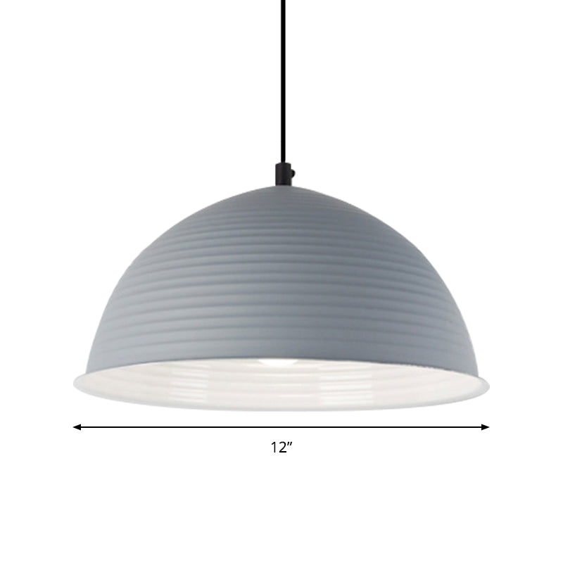 Cafe Store Ridged Domed Pendant Light - Aluminum 12/16 1 Nordic Style Suspension Lamp
