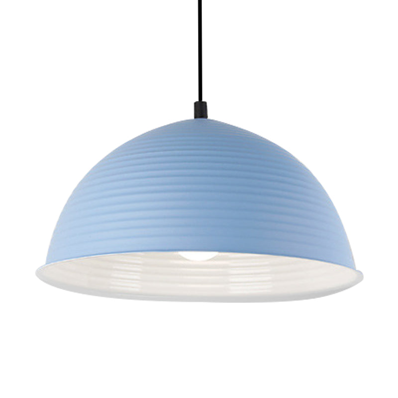 Cafe Store Ridged Domed Pendant Light - Aluminum 12/16 1 Nordic Style Suspension Lamp