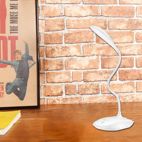 Led Desk Lamp With Touch-Sensitive 3-Level Dimmer Silicone Arm And Simple Design - Ideal For Study