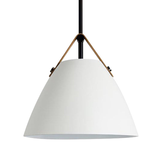 Nordic Curved Coolie Pendant Light - Sleek Aluminum Hanging Lamp In Chic Black/Blue/Grey/Pink/White