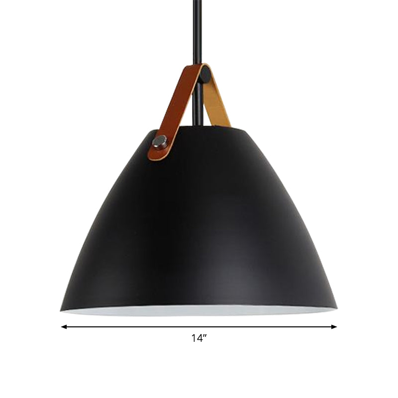 Modern Nordic Curved Coolie Pendant Light - Aluminum Hanging Lamp Single Black/Blue/Grey/Pink/White