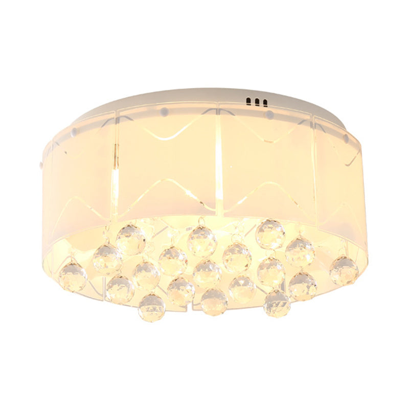 Modernist Crystal Flush Mount Lighting With Multi Lights - 18’/19.5’ Wide White Led Fixture