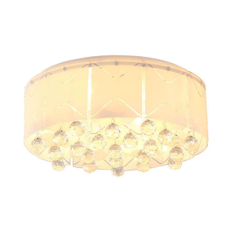 Modernist Crystal Flush Mount Lighting With Multi Lights - 18’/19.5’ Wide White Led Fixture