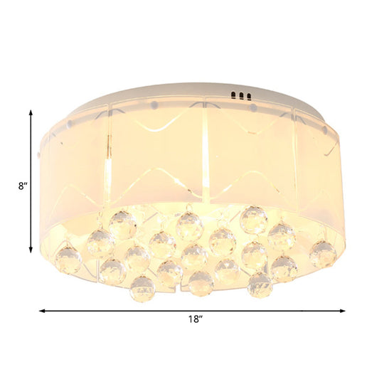 Modernist Crystal Flush Mount Lighting With Multi Lights - 18’/19.5’ Wide White Led Fixture