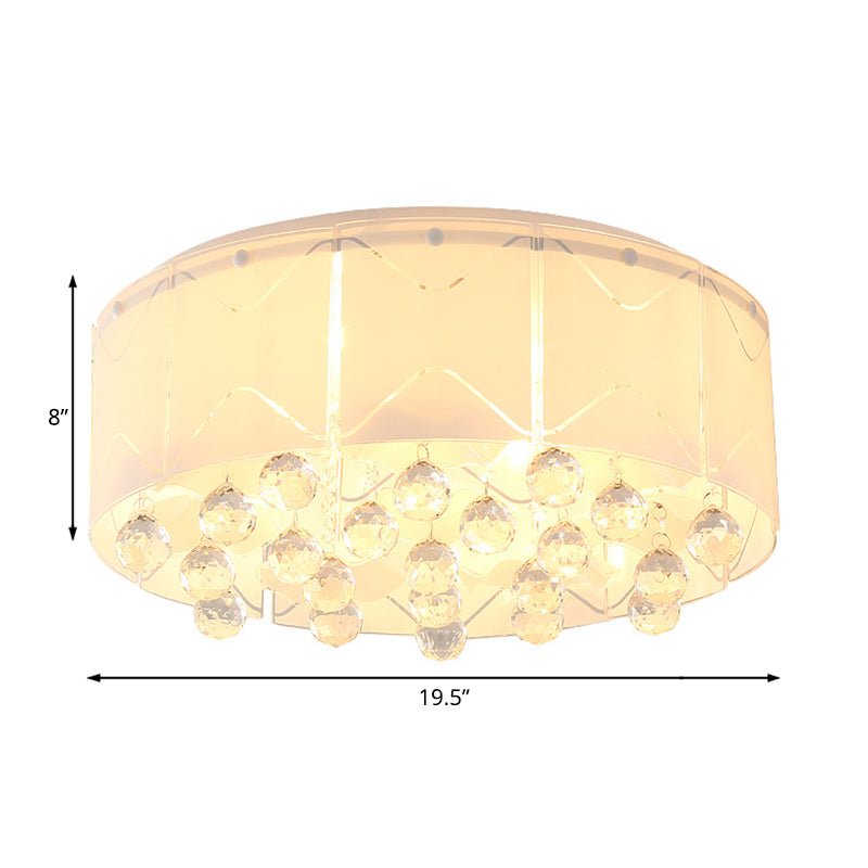 Modernist Crystal Flush Mount Lighting With Multi Lights - 18/19.5 Wide White Led Fixture