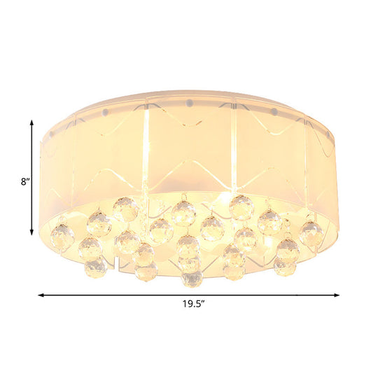 Modernist Crystal Flush Mount Lighting With Multi Lights - 18/19.5 Wide White Led Fixture