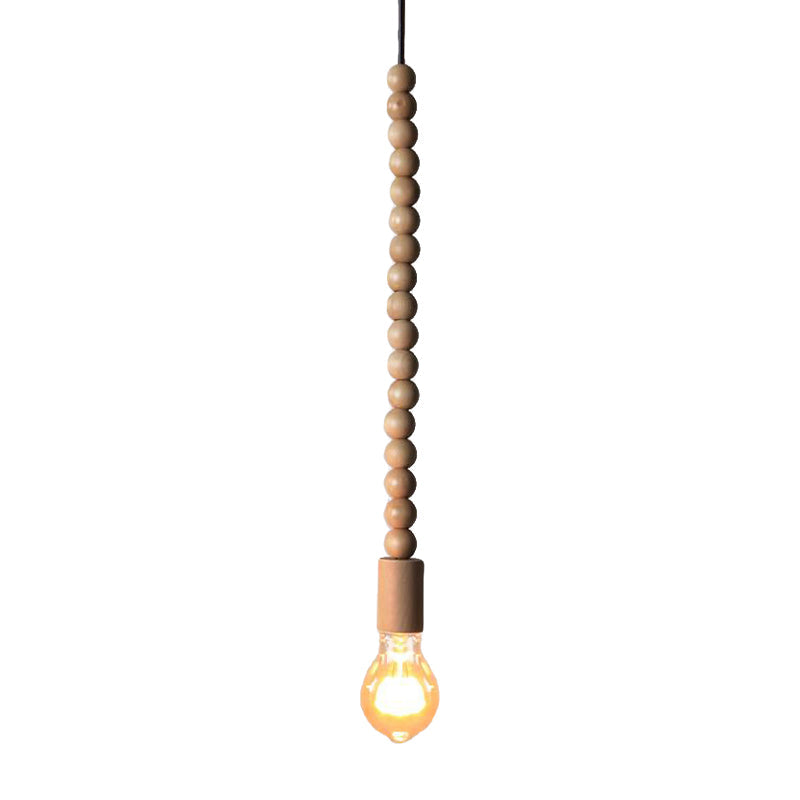 Japanese Style Wooden Deco Pendant Light In Beige For Kitchen