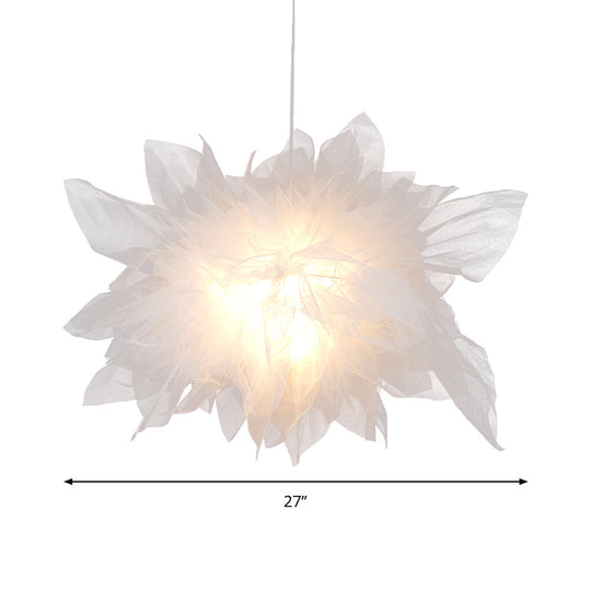 Modern Floral Pendant Light In White Perfect For Bedroom Decor