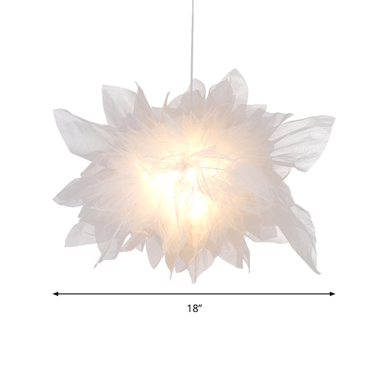 Modern Floral Pendant Light In White Perfect For Bedroom Decor