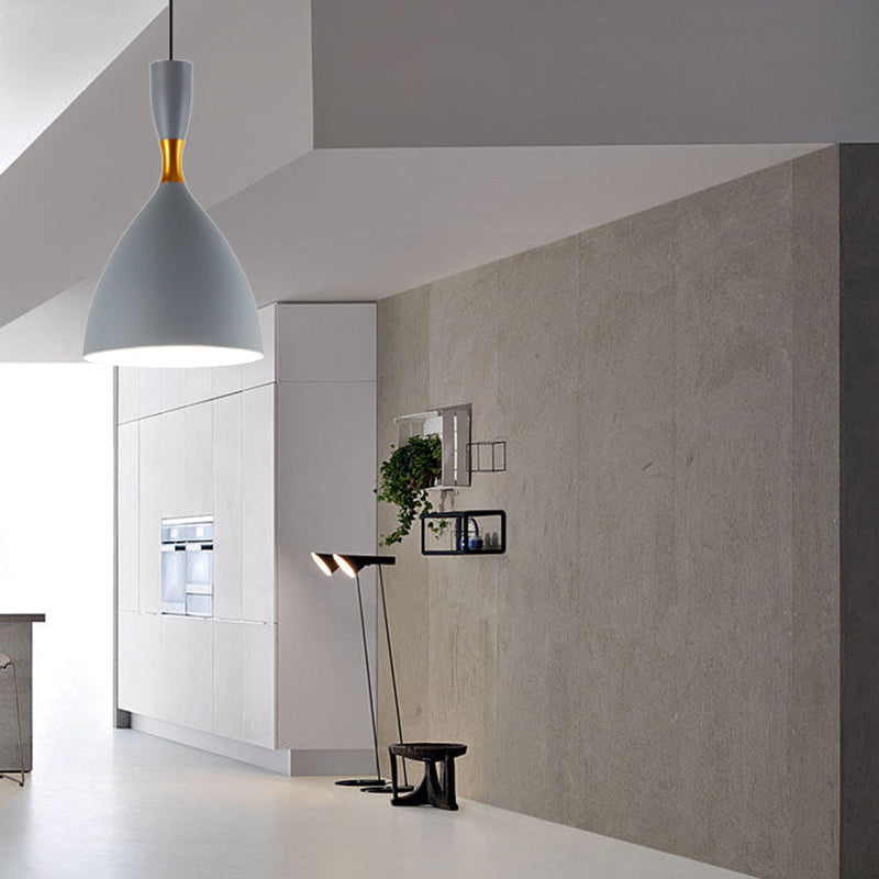 Contemporary Aluminum Funnel Suspension Pendant Lamp - Fits Study Room Or Cafe 6.5/10 Inch Wide 1