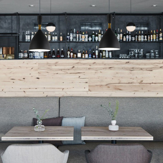 Contemporary Aluminum Funnel Suspension Pendant Lamp - Fits Study Room Or Cafe 6.5/10 Inch Wide 1