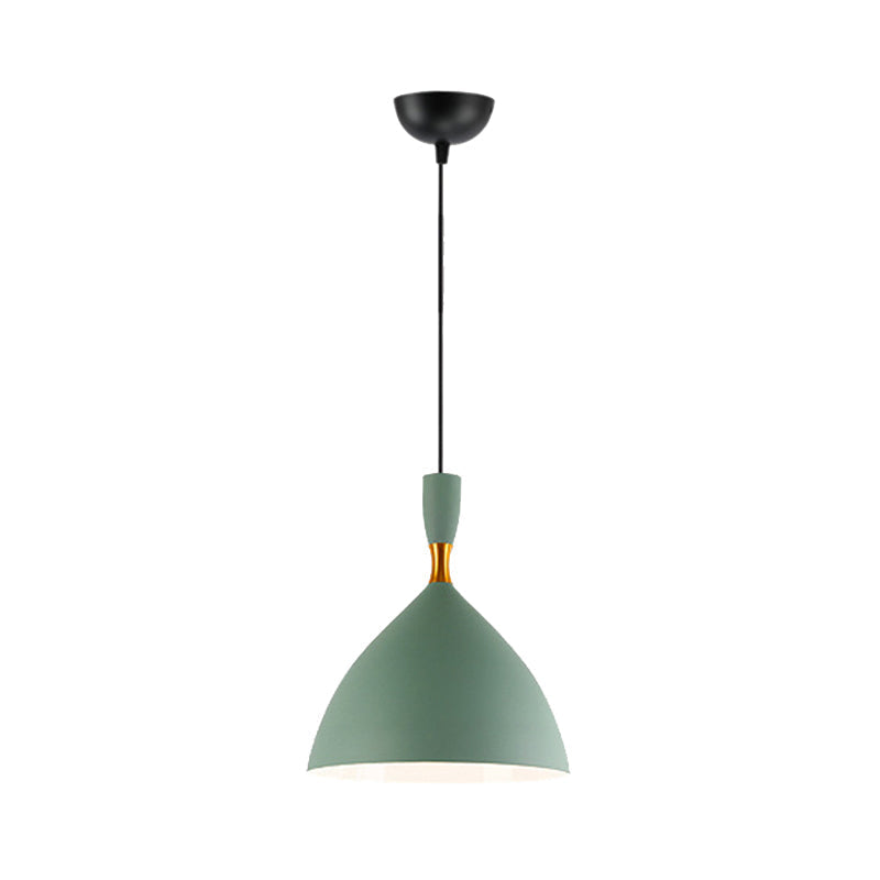 Macaron Loft One-Head Suspended Light For Restaurant Cloth Shop With Funnel Pendant In Aluminum