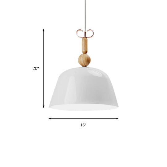 Nordic Style Bell Pendant Lighting - 12’/16’ Wide | Metal Single Light Monochrome Hanging Lamp