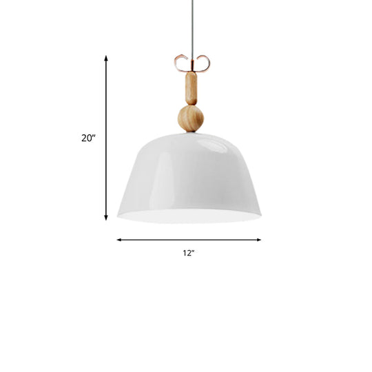 Nordic Style Bell Pendant Lighting - 12’/16’ Wide | Metal Single Light Monochrome Hanging Lamp