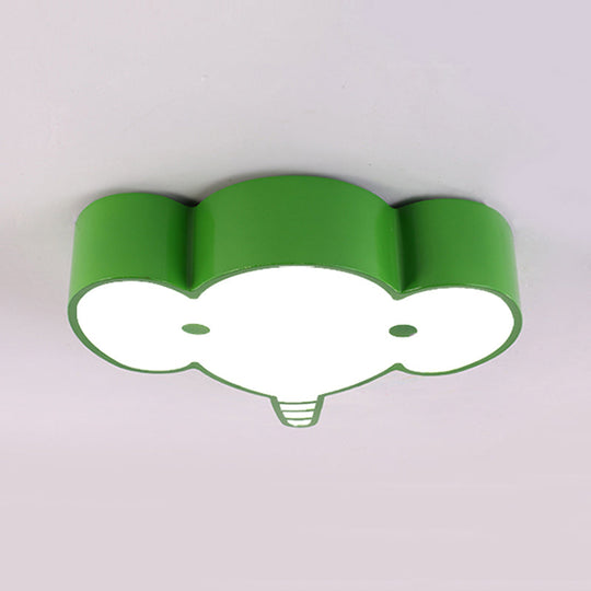 Lovely Metal Elephant Ceiling Lamp For Kindergarten And Nursing Rooms Green / White