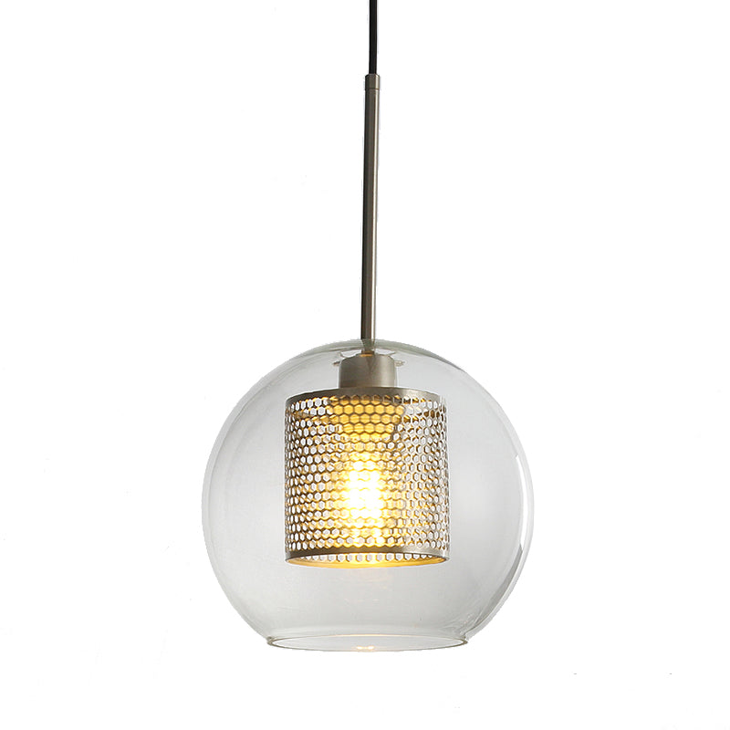 Modern Orb Pendant Light With Mesh Screen - Ideal For Hallways