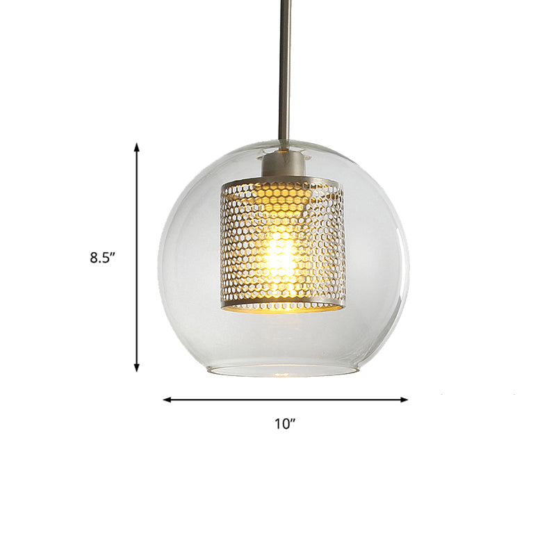 Modern Orb Pendant Light With Mesh Screen - Ideal For Hallways