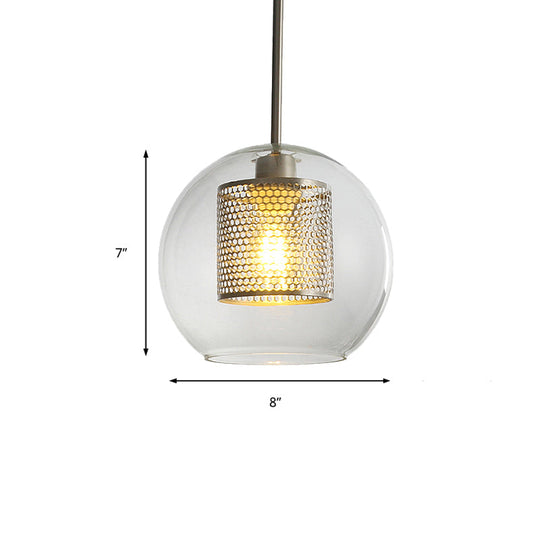 Modern Orb Pendant Light With Mesh Screen - Ideal For Hallways