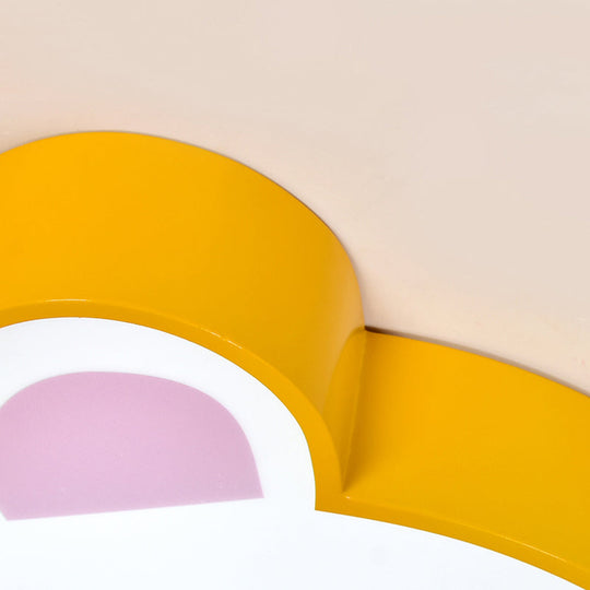 Yellow Bear - Shaped Ceiling Light For Girls’ Room - Acrylic Flush Mount