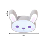 Bunny Girls Bedroom Ceiling Light - Acrylic Animal Fixture In White