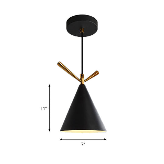 Nordic Style Cone Pendant Light - Metal Hanging Lamp For Restaurant & Coffee Shop