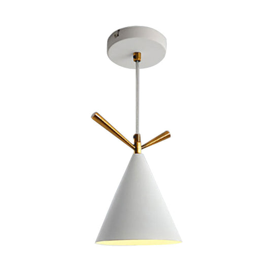 Nordic Style Cone Pendant Light - Metal Hanging Lamp For Restaurant & Coffee Shop
