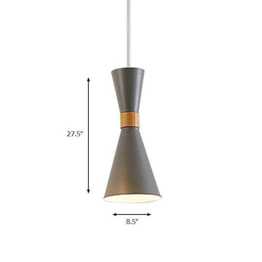 Nordic Metal Hourglass Mini Pendant Light For Living Room And Hallway - 1 Hanging Lamp