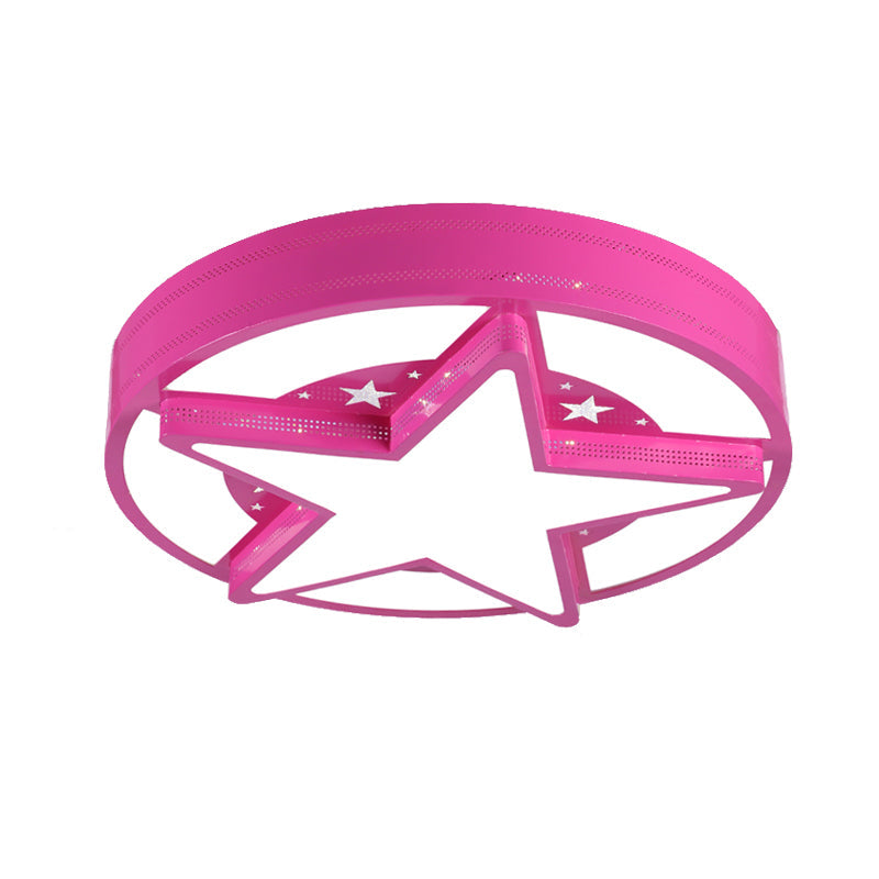 Modern Star Metal & Acrylic Bathroom Ceiling Light - Circle Flush Mount Lamp