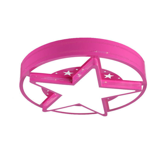 Modern Star Metal & Acrylic Bathroom Ceiling Light - Circle Flush Mount Lamp