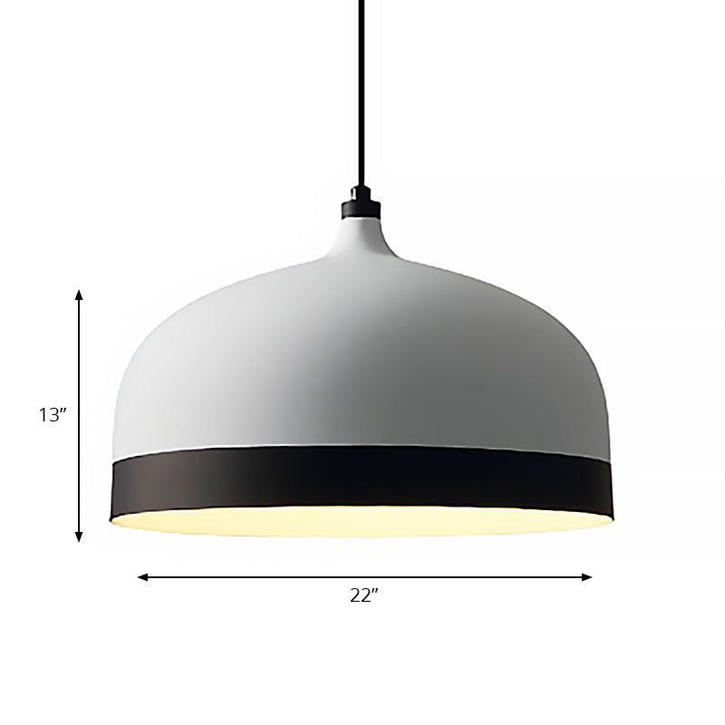 Black And White Metal Hanging Light Fixture: Modern Simple Suspension Lamp