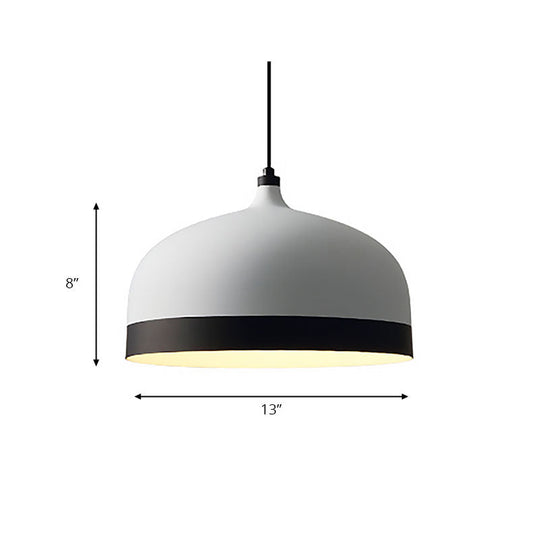 Black And White Metal Hanging Light Fixture: Modern Simple Suspension Lamp