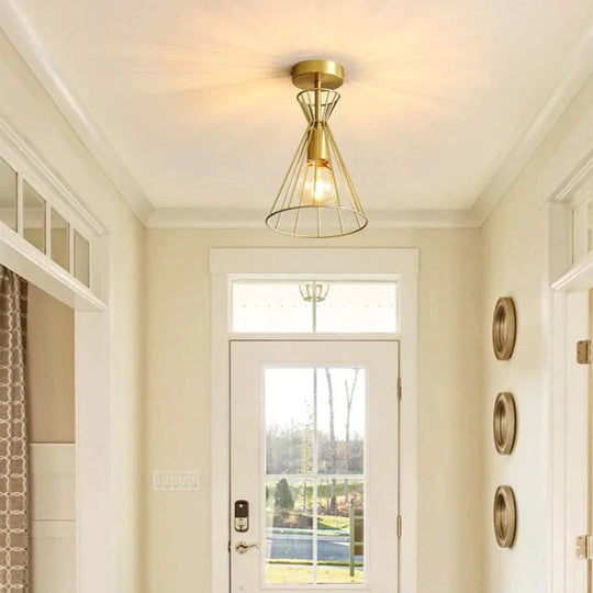 American All-Copper Balcony Ceiling Lamp