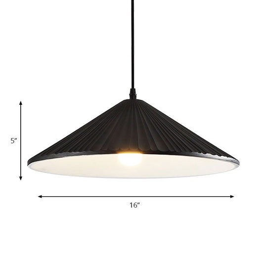 Modern Hat Ceiling Pendant Light Resin 1 Light 8’’/12.5’’/16’’ Dia Grey/White/Black