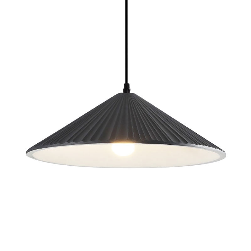 Modern Hat Ceiling Pendant Light Resin 1 Light 8’’/12.5’’/16’’ Dia Grey/White/Black