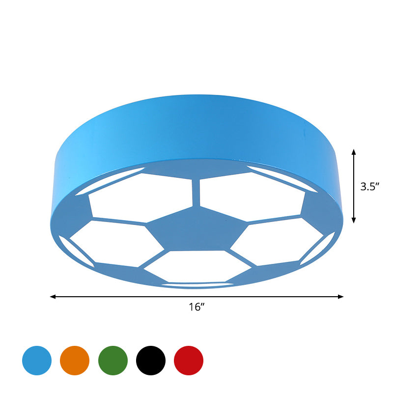 Colorful Football Flushmount Childrens Led Ceiling Light With Acrylic Shade