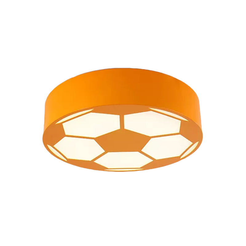 Colorful Football Flushmount Childrens Led Ceiling Light With Acrylic Shade