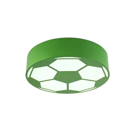Colorful Football Flushmount Children’s Led Ceiling Light With Acrylic Shade