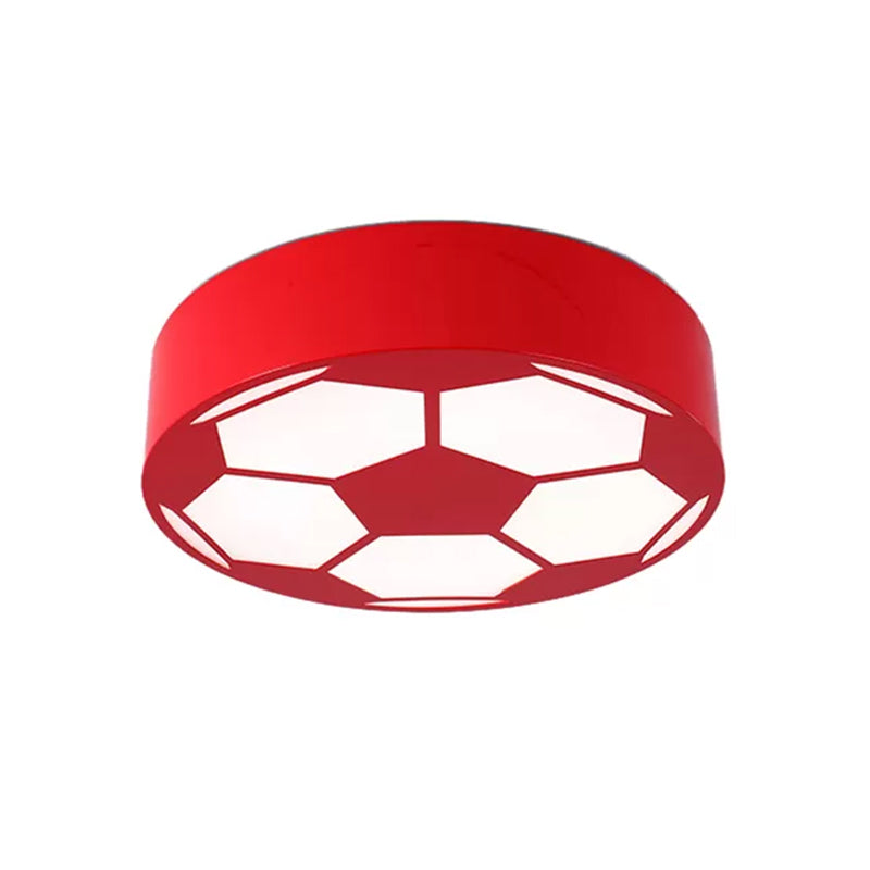Colorful Football Flushmount Children’s Led Ceiling Light With Acrylic Shade