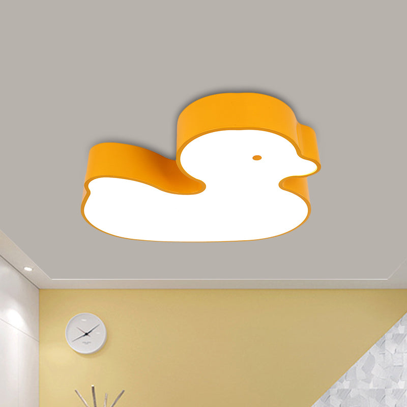 Little Duck Led Flush Mount Children’s Lamp With Colorful Acrylic Close To Ceiling Fixture