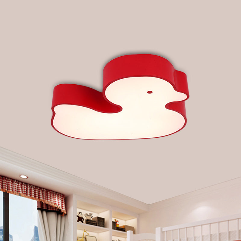 Little Duck Led Flush Mount Children’s Lamp With Colorful Acrylic Close To Ceiling Fixture