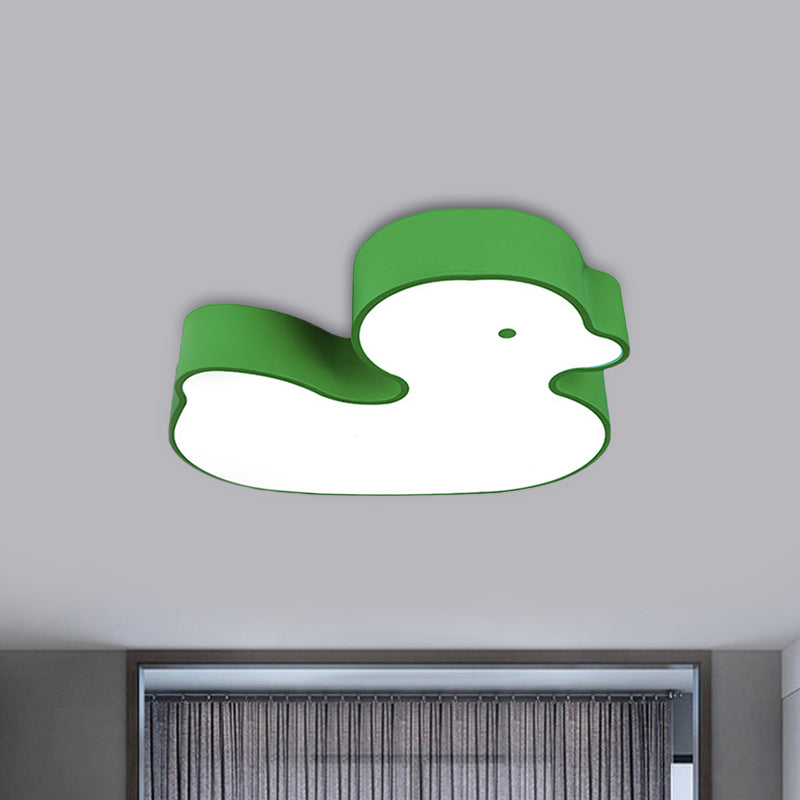 Little Duck Led Flush Mount Childrens Lamp With Colorful Acrylic Close To Ceiling Fixture