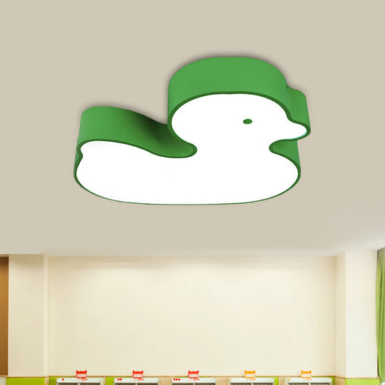 Little Duck Led Flush Mount Childrens Lamp With Colorful Acrylic Close To Ceiling Fixture