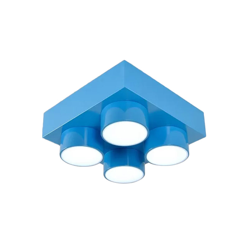 Kids Led Ceiling Light Fixture - Colorful Building Block Design’