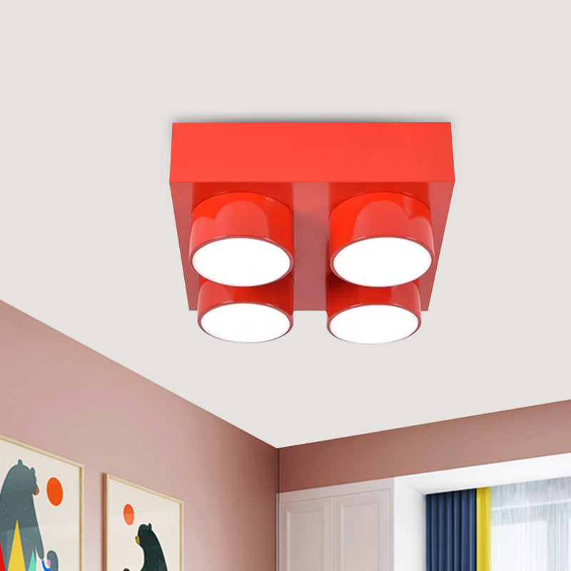 Kids Led Ceiling Light Fixture - Colorful Building Block Design’